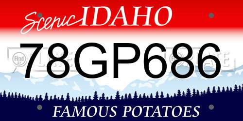 78GP686 Idaho License Plate