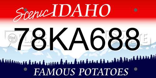 78KA688 Idaho License Plate
