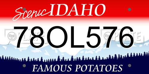 78OL576 Idaho License Plate
