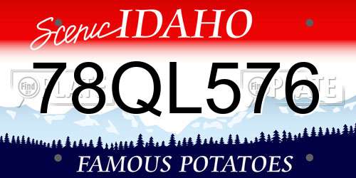 78QL576 Idaho License Plate