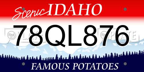 78QL876 Idaho License Plate