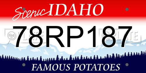 78RP187 Idaho License Plate