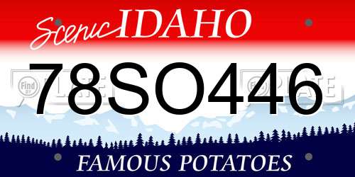 78SO446 Idaho License Plate