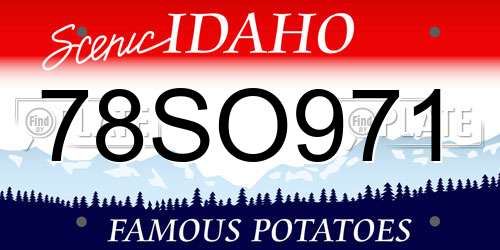 78SO971 Idaho License Plate
