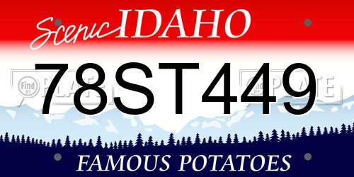 78ST449 Idaho License Plate