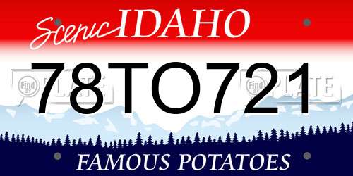 78TO721 Idaho License Plate