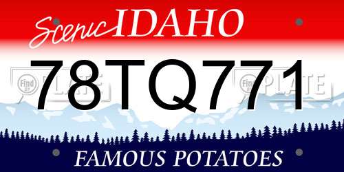 78TQ771 Idaho License Plate
