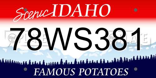 78WS381 Idaho License Plate