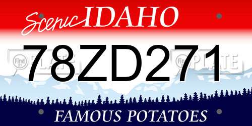 78ZD271 Idaho License Plate