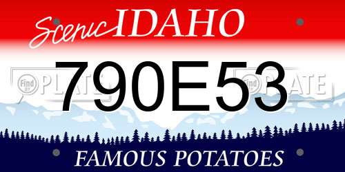790E53 Idaho License Plate