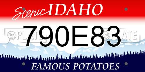 790E83 Idaho License Plate