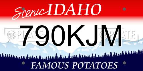 790KJM Idaho License Plate