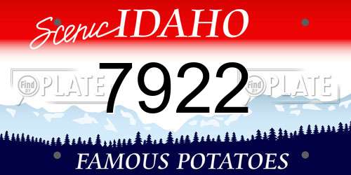 7922 Idaho License Plate