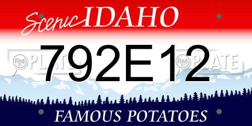 792E12 Idaho License Plate