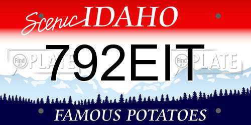 792EIT Idaho License Plate