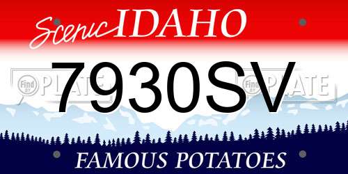7930SV Idaho License Plate