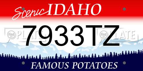 7933TZ Idaho License Plate