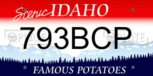 793BCP Idaho License Plate