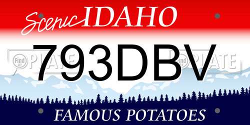 793DBV Idaho License Plate