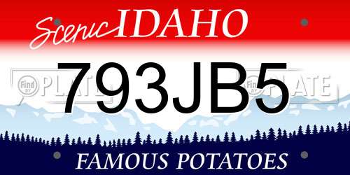 793JB5 Idaho License Plate