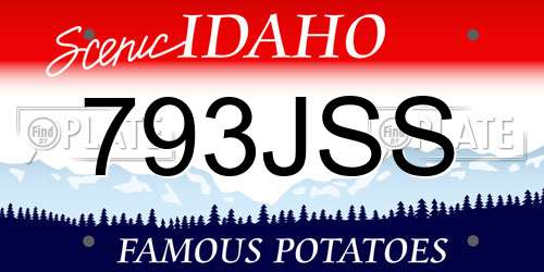 793JSS Idaho License Plate