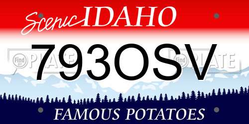 793OSV Idaho License Plate