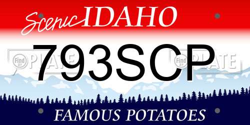 793SCP Idaho License Plate