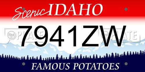 7941ZW Idaho License Plate