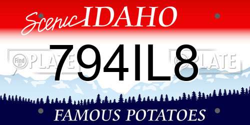 794IL8 Idaho License Plate