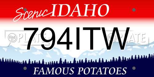 794ITW Idaho License Plate