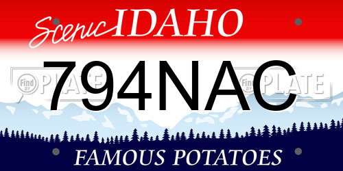 794NAC Idaho License Plate