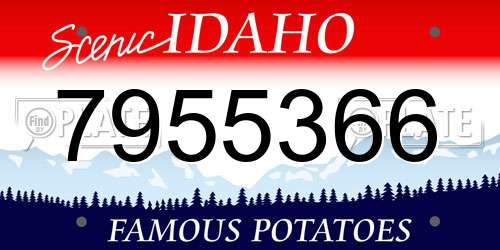 7955366 Idaho License Plate