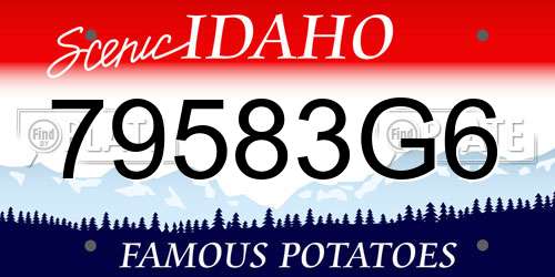 79583G6 Idaho License Plate