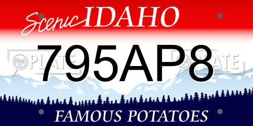 795AP8 Idaho License Plate