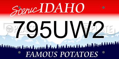 795UW2 Idaho License Plate