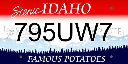 795UW7 Idaho License Plate
