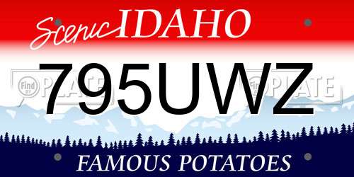 795UWZ Idaho License Plate
