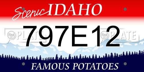 797E12 Idaho License Plate