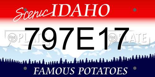797E17 Idaho License Plate