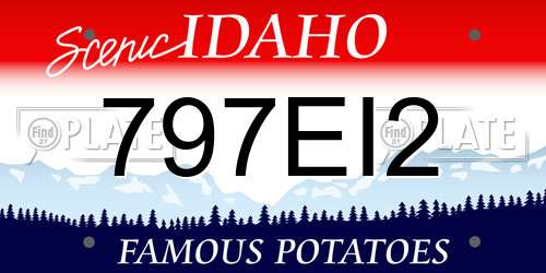 797EI2 Idaho License Plate