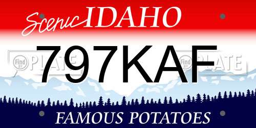 797KAF Idaho License Plate