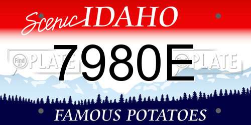 7980E Idaho License Plate