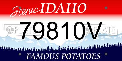 79810V Idaho License Plate