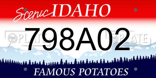 798A02 Idaho License Plate