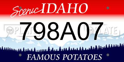 798A07 Idaho License Plate
