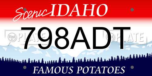 798ADT Idaho License Plate