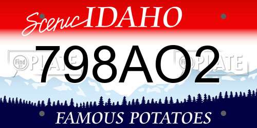 798AO2 Idaho License Plate