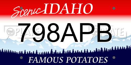 798APB Idaho License Plate