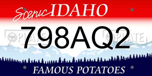 798AQ2 Idaho License Plate