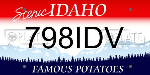 798IDV Idaho License Plate